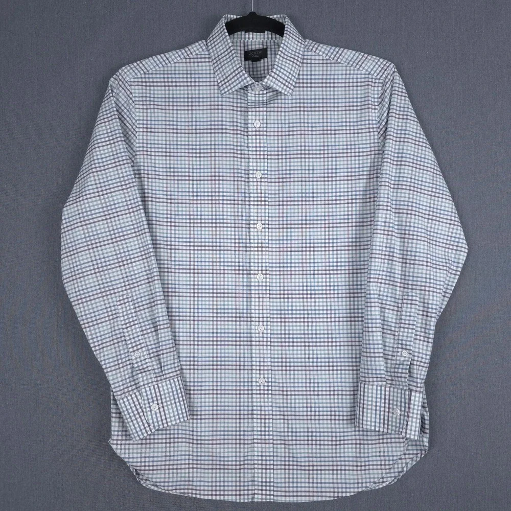 J Crew Ludlow Dress Shirt‎ Mens Large 16.5 34 Check Long Sleeve Slim Button Up
